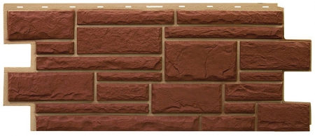 Фасадная панель Т-Сайдинг Дикий камень коричневый