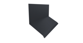 Планка примыкание верхнее к стене фальц Grand Line 150х130х20 0,45 PE с пленкой RAL 7024 мокрый асфальт (3м)