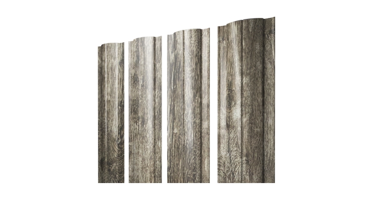 Штакетник Круглый с прямым резом 0,45 Print Elite Nordic Wood TwinColor