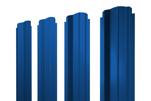Штакетник П-образный B фигурный 0,45 PE RAL 5005 сигнальный синий