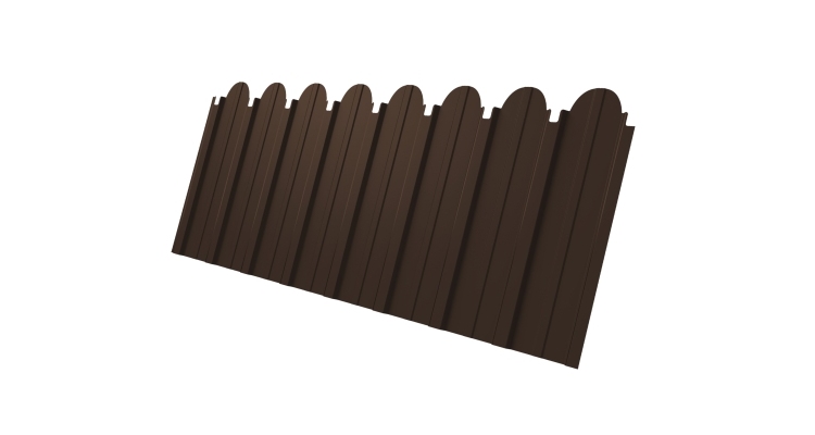 Профнастил С10A фигурный 0,45 Drap TX RAL 8017 шоколад