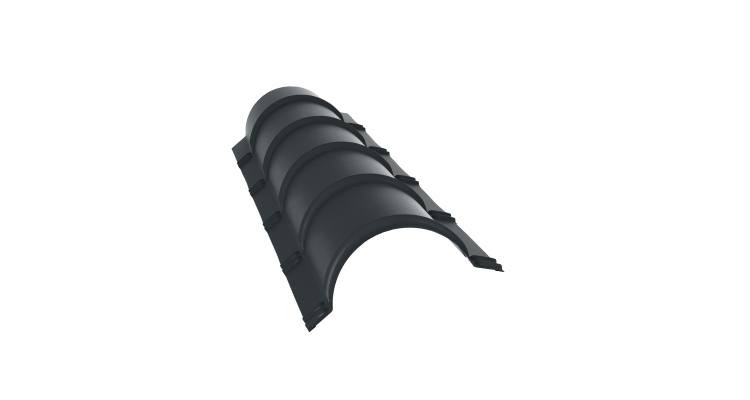 Планка малого конька полукруглого 0,5 Satin Matt RAL 7016 антрацитово-серый (1,97м)