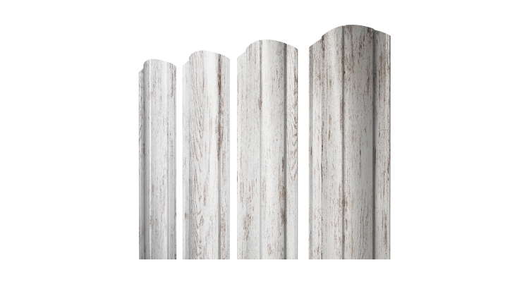 Штакетник Круглый фигурный 0,45 Print Elite Snow Wood TwinColor