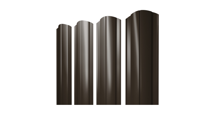 Штакетник Круглый фигурный 0,5 Satin Matt RR 32 темно-коричневый