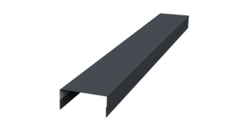 Ламель лицевая 125 забора жалюзи Texas стартовая/финишная для калиток и ворот 0.5 Rooftop Бархат с пленкой RAL 7024 мокрый асфальт