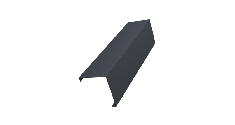 Декоративная накладка на столб универсальная угловая 62х55 для забора жалюзи 0,5 Velur X RAL 7024 мокрый асфальт (2м)