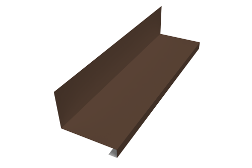 Планка примыкание нижнее к трубе фальц 0,45 PE с пленкой RAL 8017 шоколад (2м)