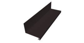 Планка примыкание нижнее к трубе фальц Grand Line 0,5 Satin с пленкой RAL 9005 черный (2м)