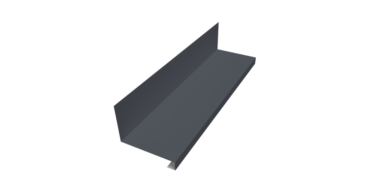 Планка примыкание нижнее к трубе фальц 0,5 PE с пленкой RAL 7024 мокрый асфальт (3м)