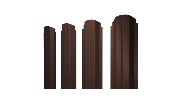 Штакетник П-образный А фигурный 0,4 PE RAL 8017 шоколад